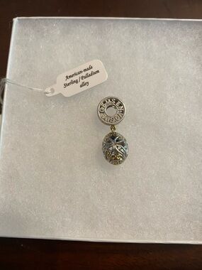 Gems en Vogue Egg Charm in Sterling Silver with 14k Accents